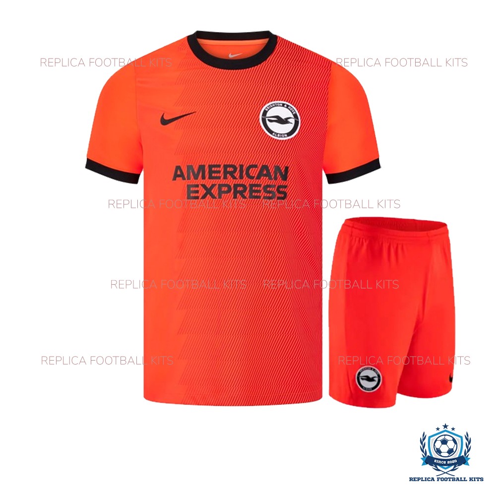 Brighton Away Kids Replica Football Kit 22/23