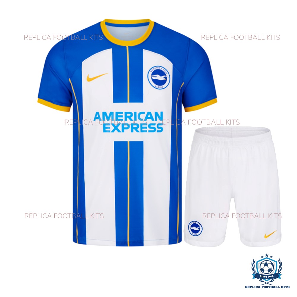 Brighton Away Kids Replica Football Kit 22/23