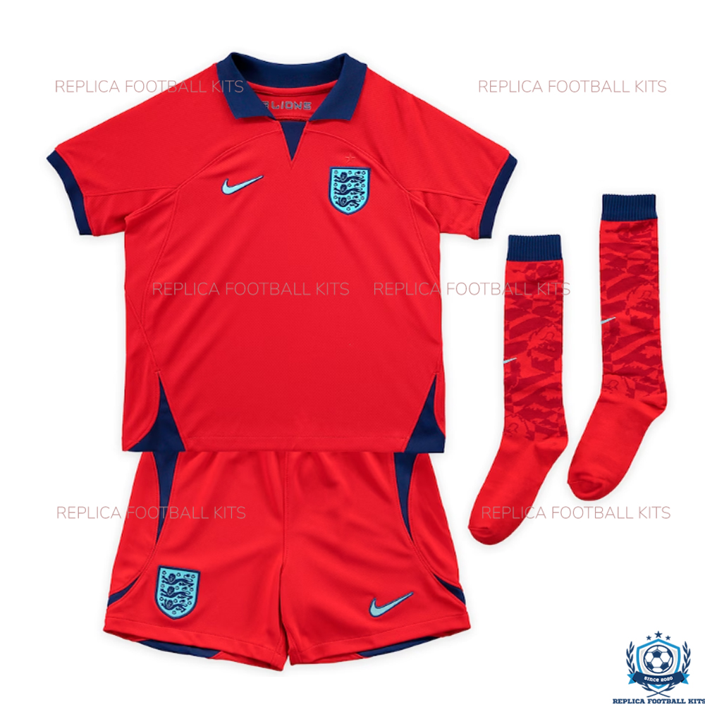 England Away World Cup Kids Replica Kit 2022