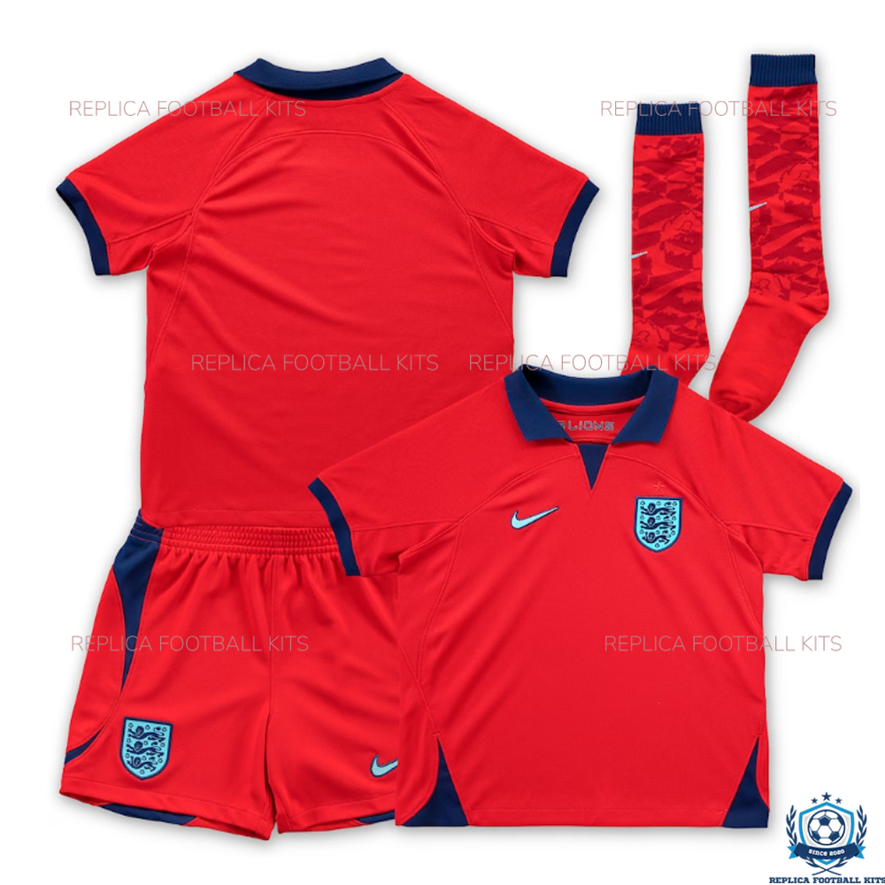 England Away World Cup Kids Replica Kit 2022