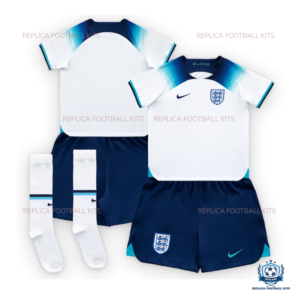 England Home World Cup Kids Replica Kit 2022