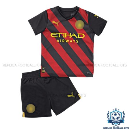 Man City Away 22 23 Kids Football Kit - front view