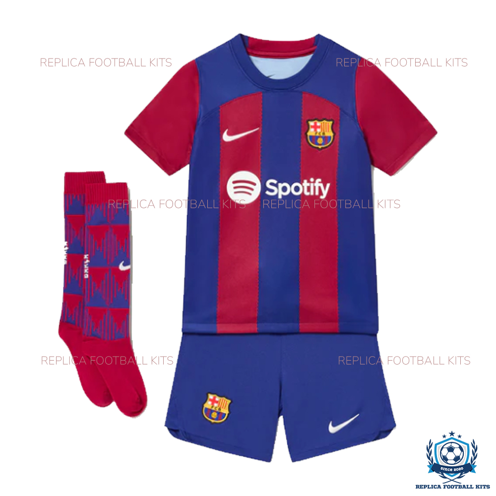 Barcelona Home Kids Replica Football Kit