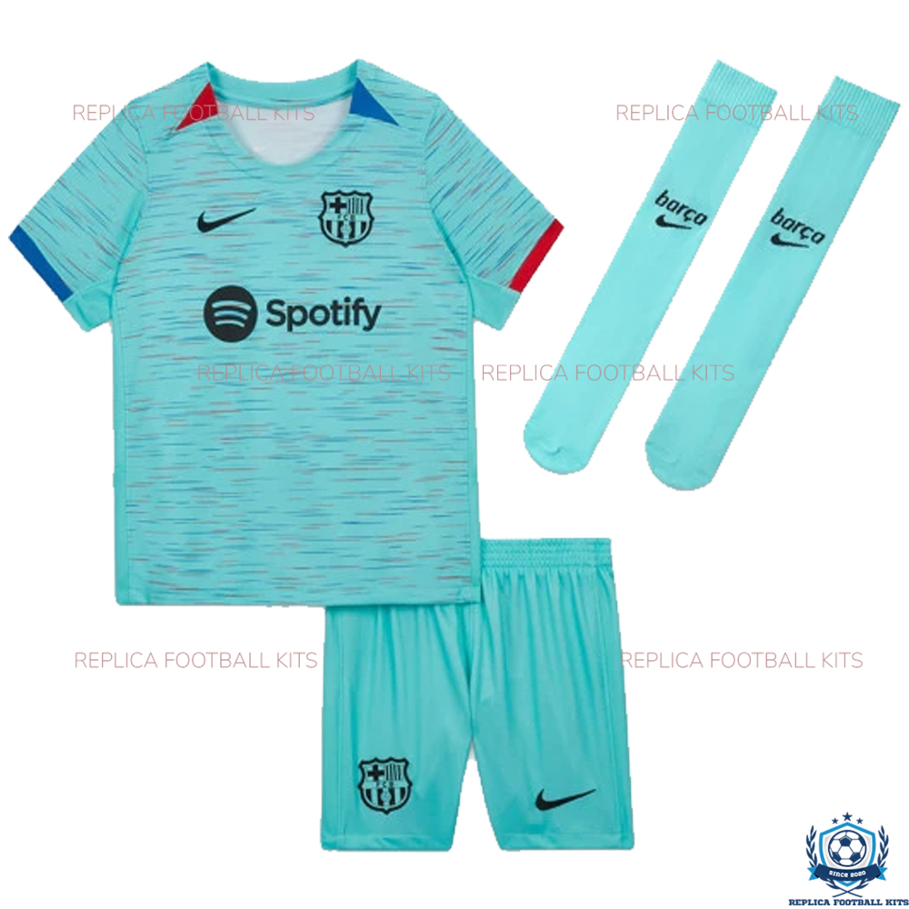 Barcelona Third Kids Replica Football Kit