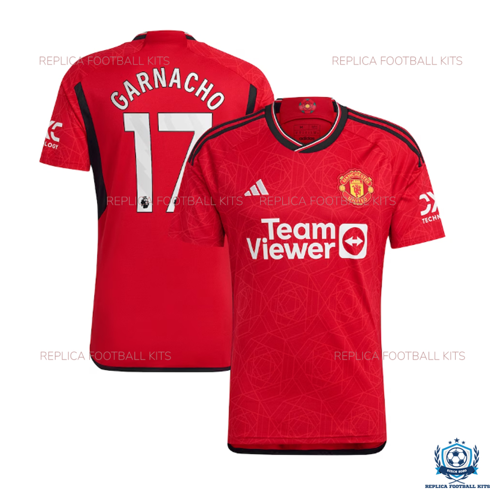 Man Utd Home Replica Shirt GARNACHO 17 23/24 from £24.49