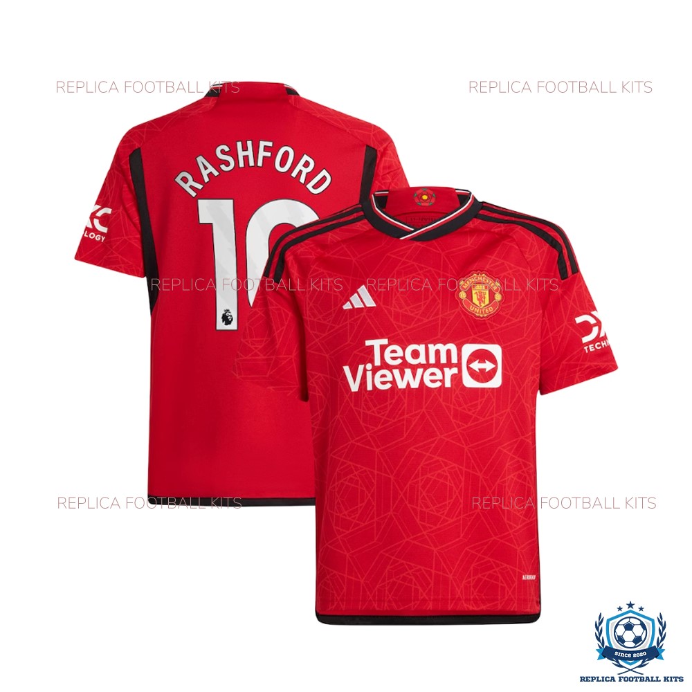 Man Utd Home Shirt Rashford 10 - Front View