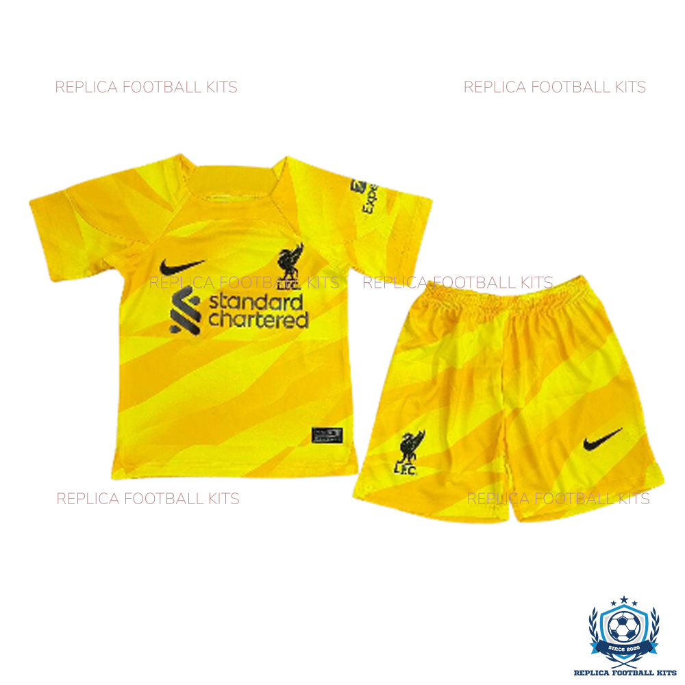 Liverpool Yellow Goalkeeper Kid Replica Kit 23/24