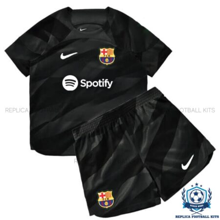 Barcelona Goalkeeper Black Kids Replica Kit