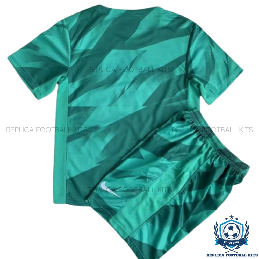 England Goalkeeper Green World Cup Kids Replica Kit 2023