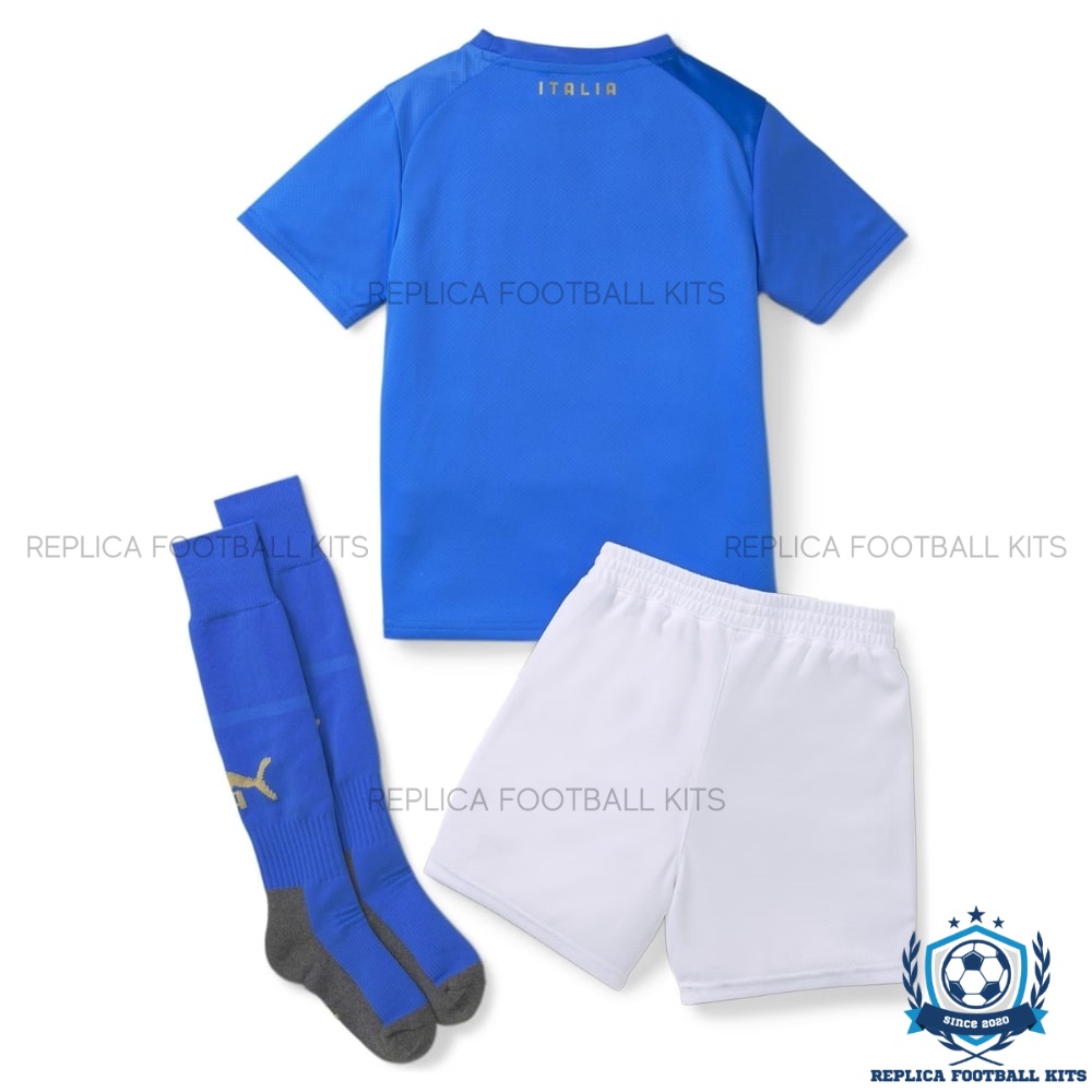 Italy Home World Cup Kids Replica Kit 2022 - Back View