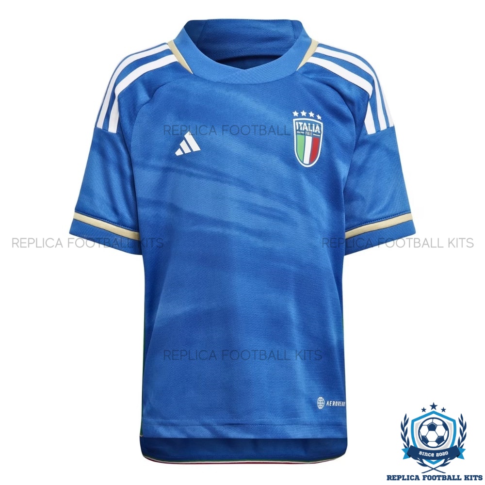 Italy Home World Cup Kids Replica Kit 2023 - Shirt Front View