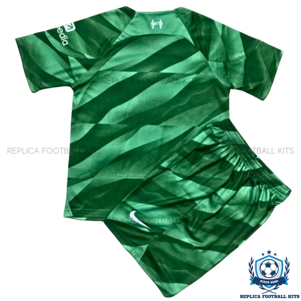 Liverpool Goalkeeper Green Kid Replica Kit 23/24 - Back View