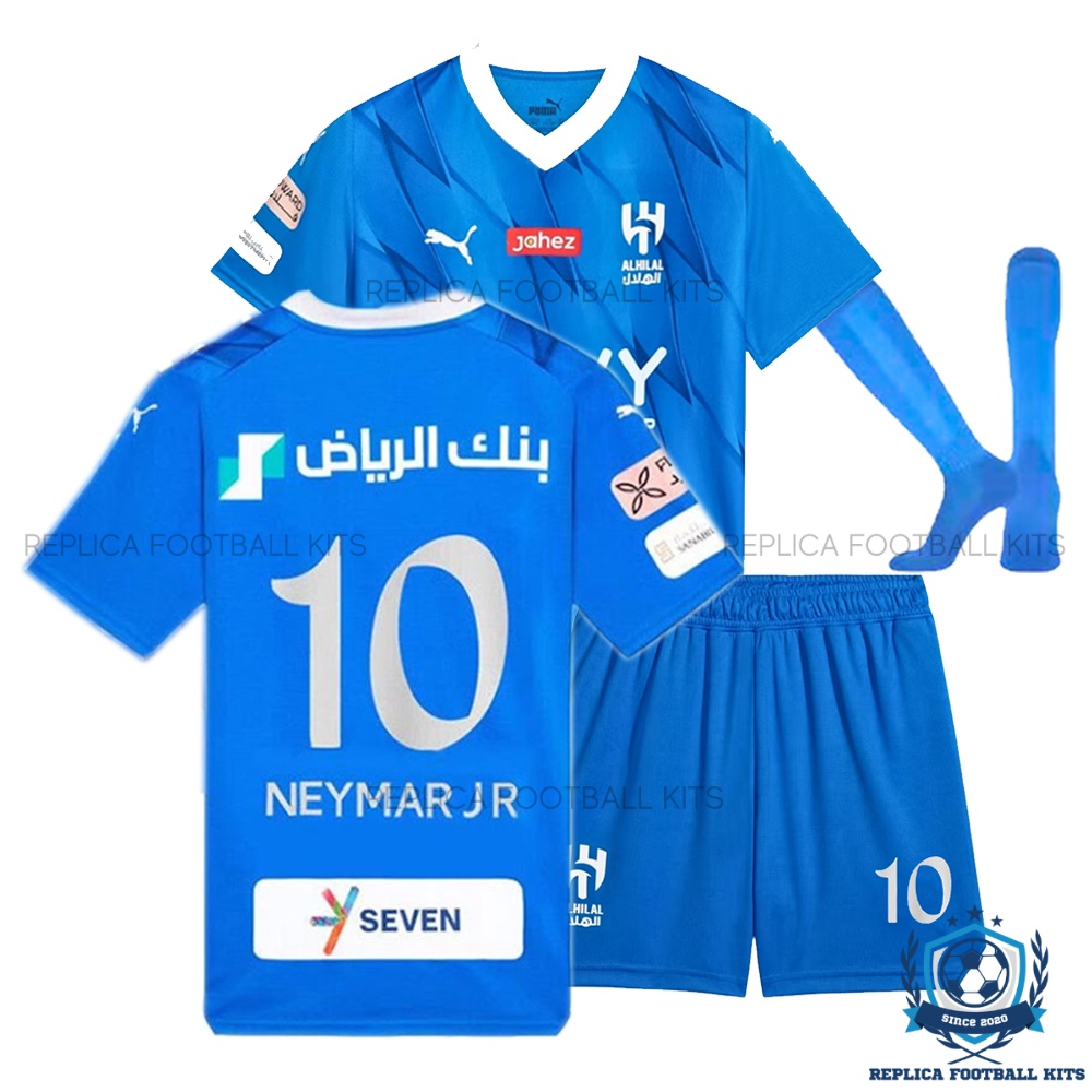 Al Hilal Home Kids Kit 2023-24 Neymar 10 Printed_Replica Football Kits