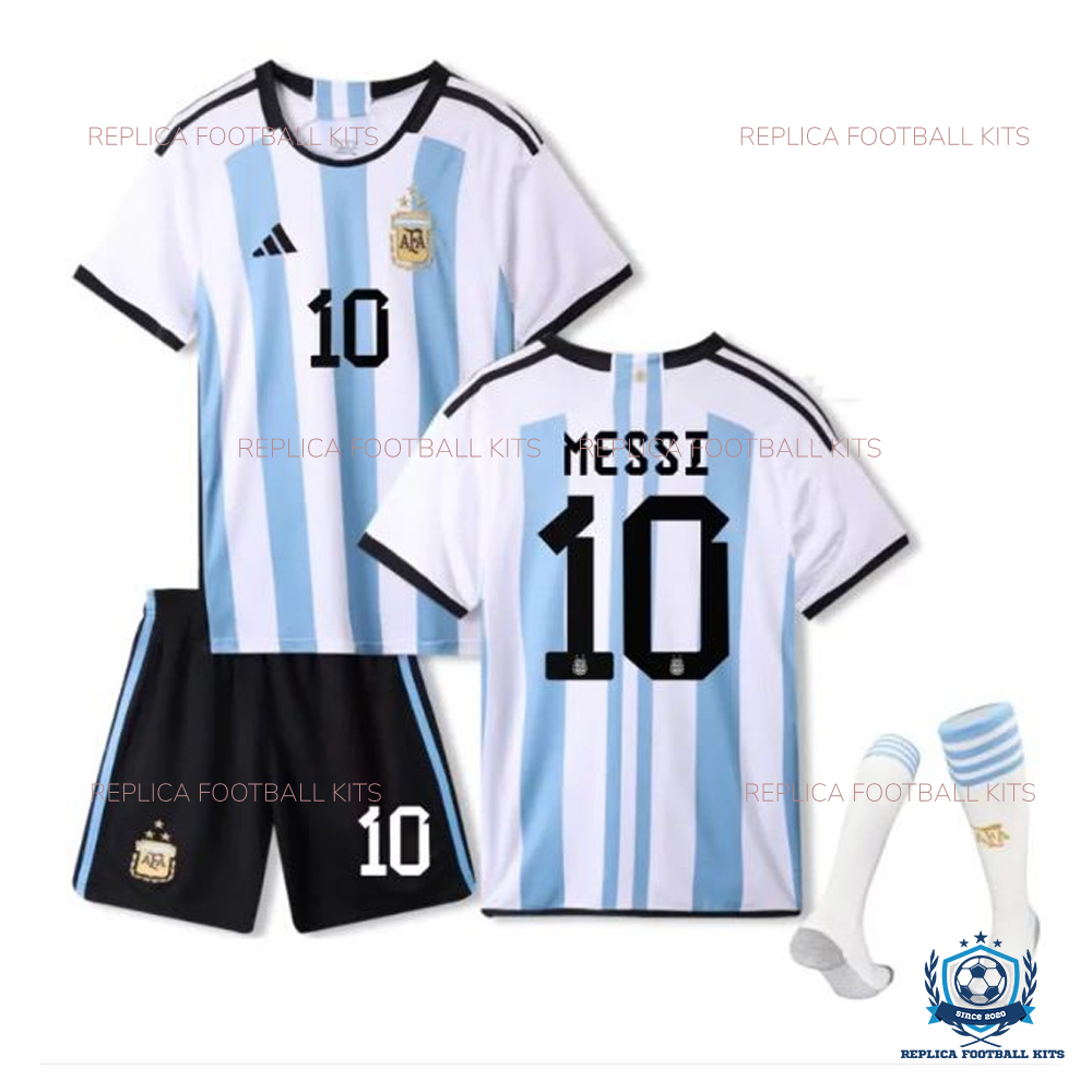 Argentina Home Kid Replica Kit Messi 10