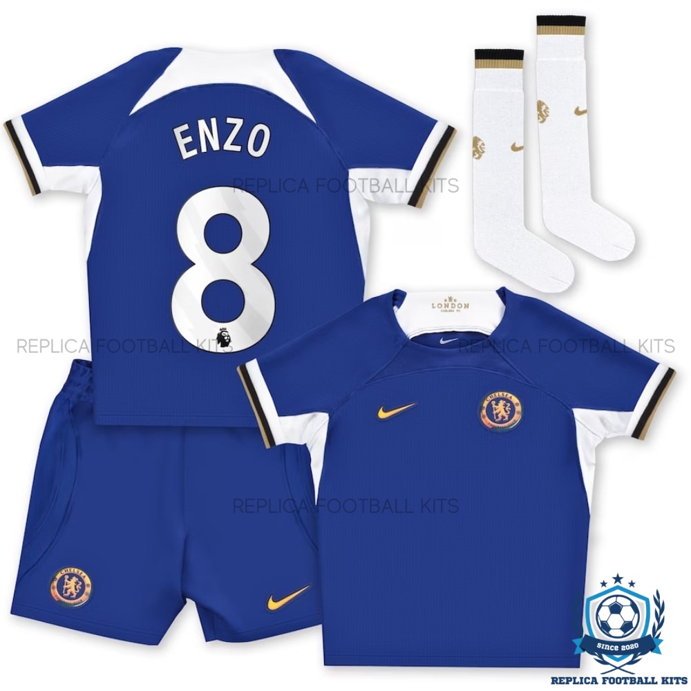 Chelsea Home Kid Replica Kits 23/24 Enzo 8