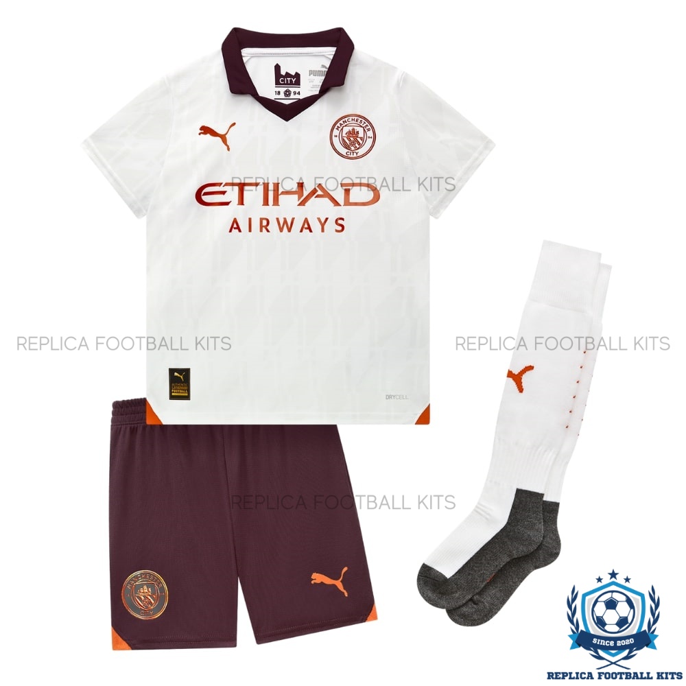 Manchester City Away Kid Replica Kit - Front View