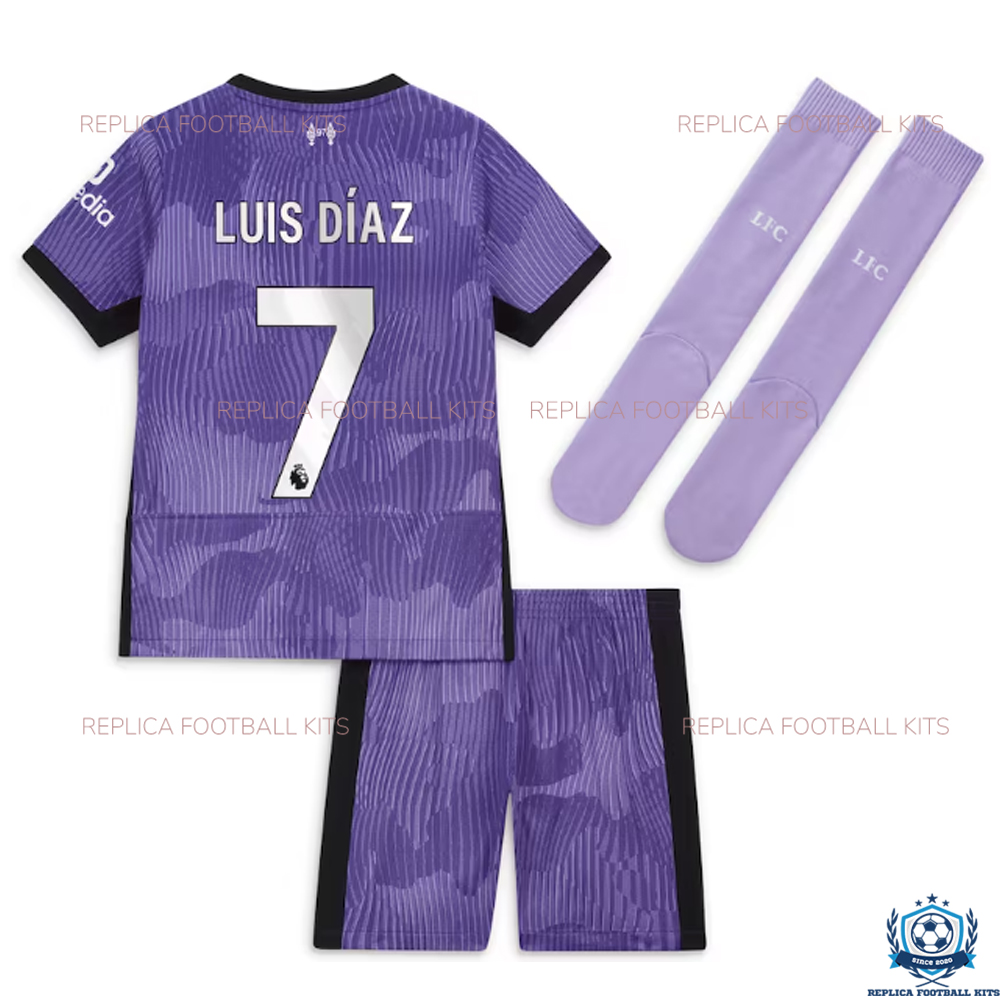 Liverpool Third Replica Kit Luis Díaz 7 - Back View