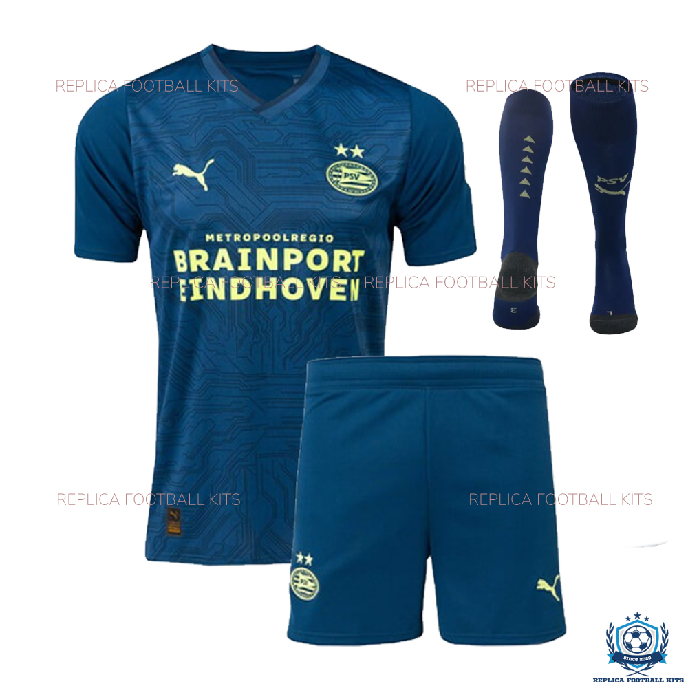 OverView Of PSV Eindhoven Third Kid Replica Kit