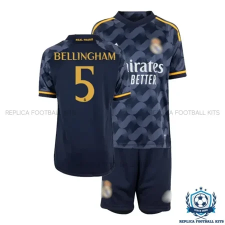Real Madrid Away Kids Replica Football Kit 2023/24 BELLINGHAM 5 Printed - Over view