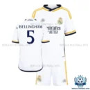 Real Madrid Home Kids Replica Football Kit 2023/24 BELLINGHAM 5 Printed - Over view