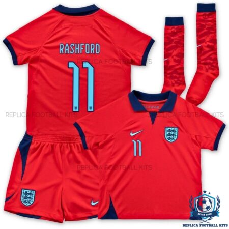 England Away Kids Replica Kit 2022 Rashford 11