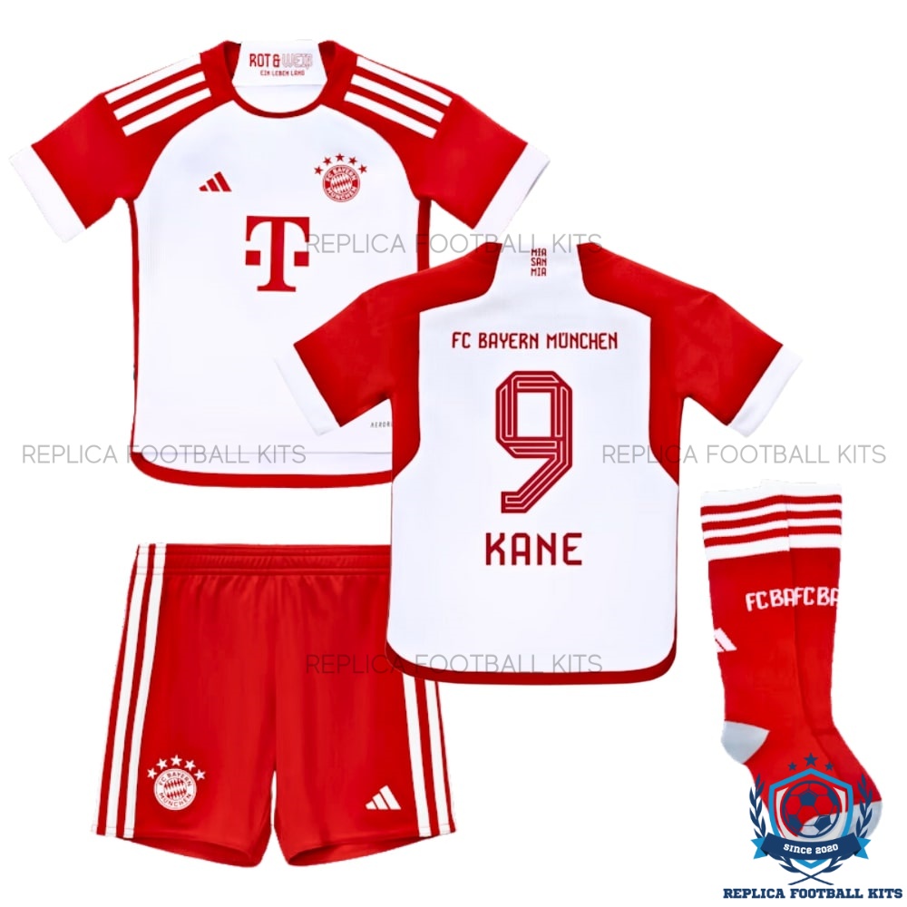 Bayern Munich Kane 9 Home Kids Football Kit 23 24_Replica Football Kits