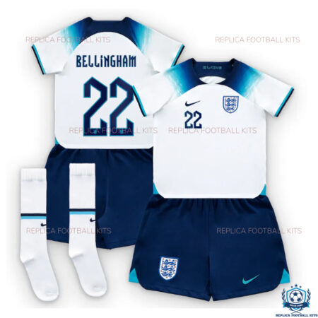 England Home Kids Replica Kit 2022 BELLINGHAM 22