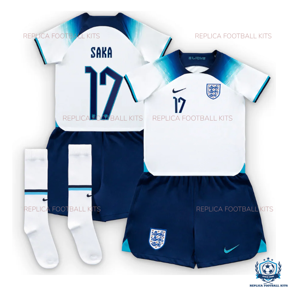 England Home Kids Replica Kit 2022 SAKA 17