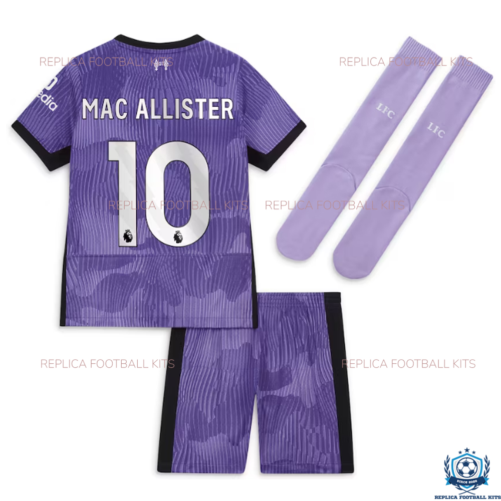 Liverpool Third Kid Replica Kit MAC ALLISTER 10 - Back View