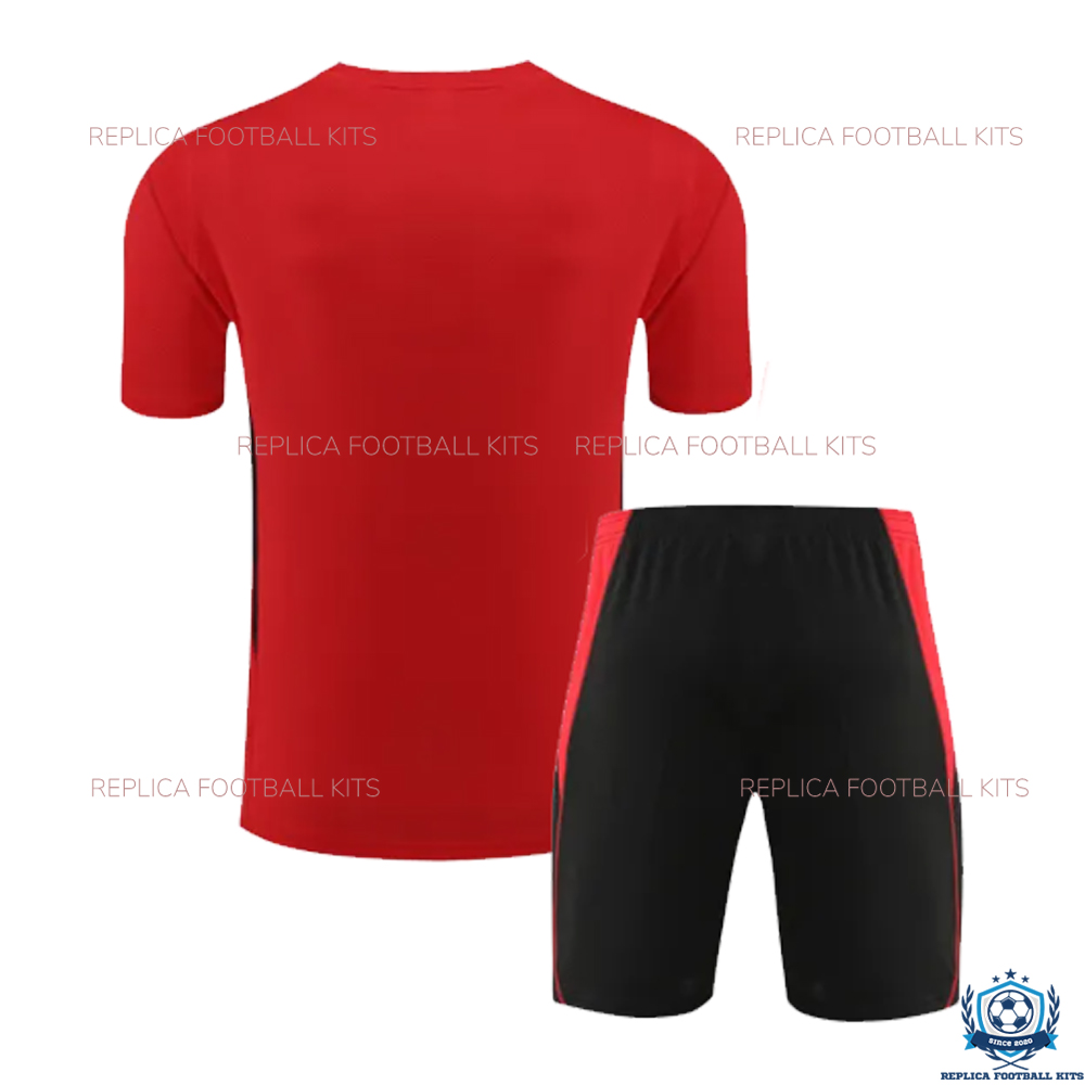 Man Utd Red Training Kid Replica Kit - Back View