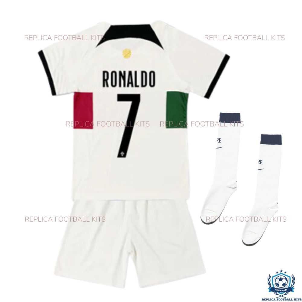 Portugal Away Kid Replica Kit Ronaldo 7 - Back View