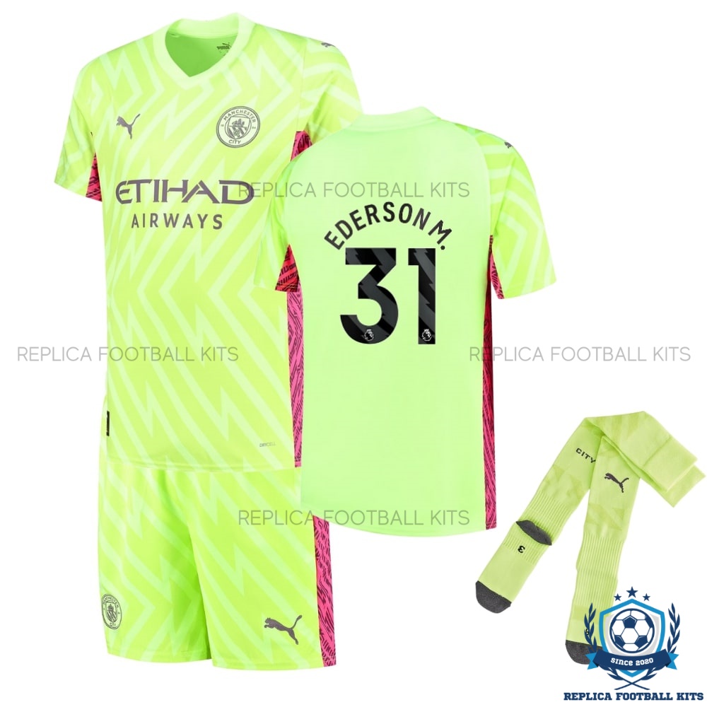 Manchester City Ederson M 31 Goalkeeper Kid Kits