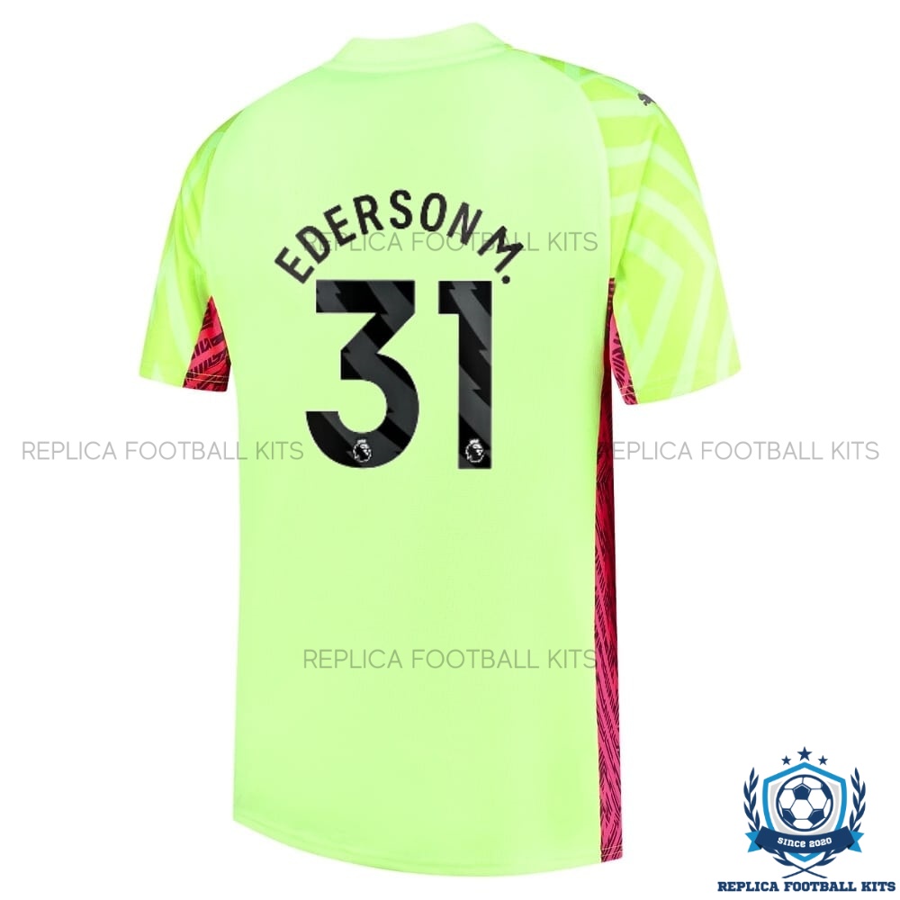 Manchester City Ederson M 31 Goalkeeper Kid Kits - Back View