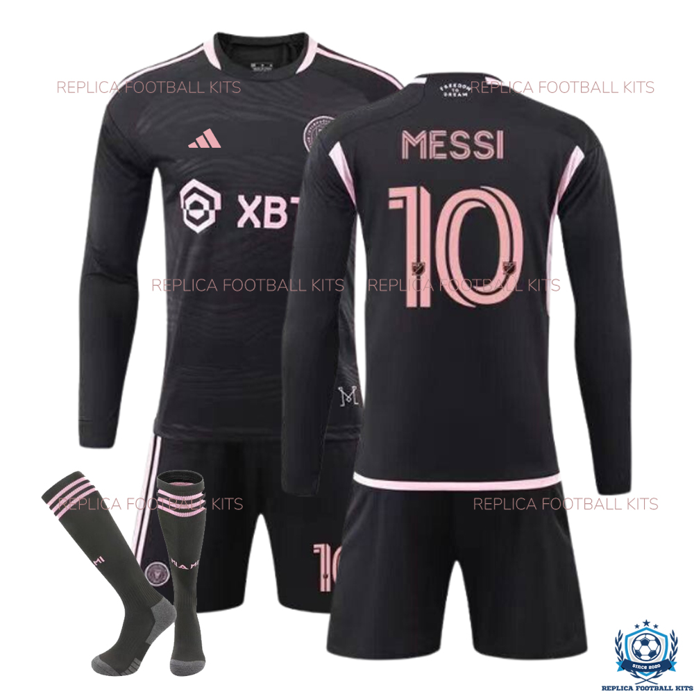 Inter Miami Away Kid Replica Kits Long Sleeve MESSI 10