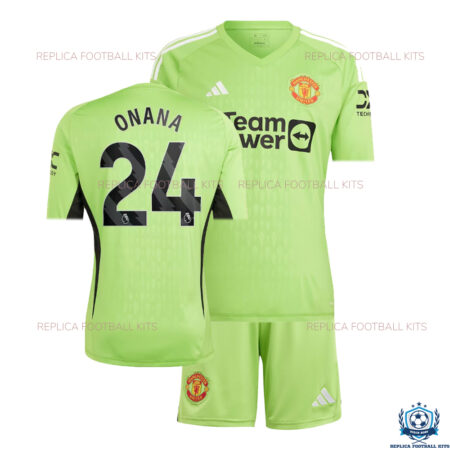 Man Utd Green Goalkeeper Kid Kits ONANA 24