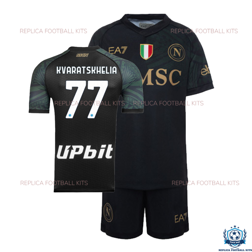 Napoli Third Kid Replica Kits KVARATSKHELIA 77