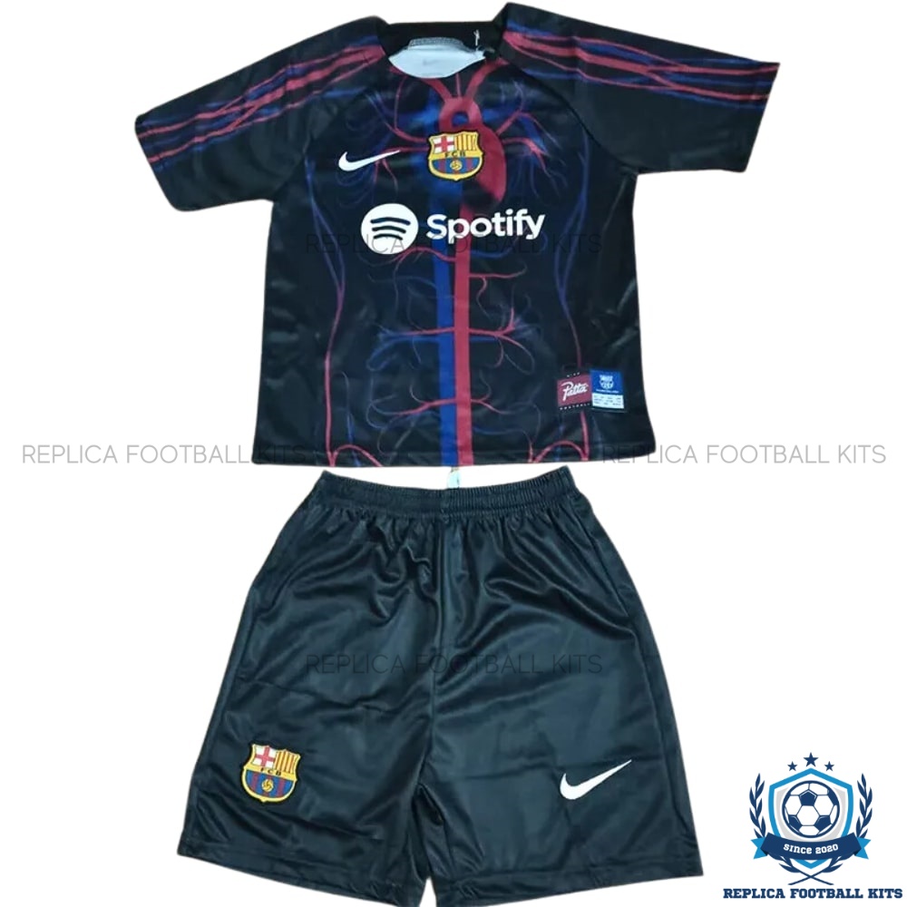 Barcelona Black Joint Edition Kids Replica Kit