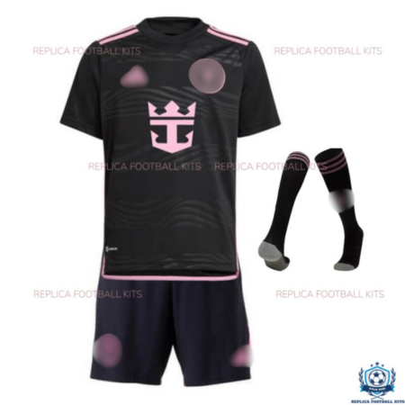 Inter Miami Away Kid Kit 2024-25 - Front View With Socks