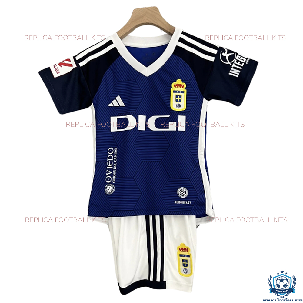 Real Oviedo Home Kid Replica Kits 23/24