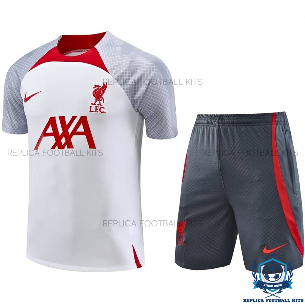 Liverpool White Red Training Adult Football Kit 23/24