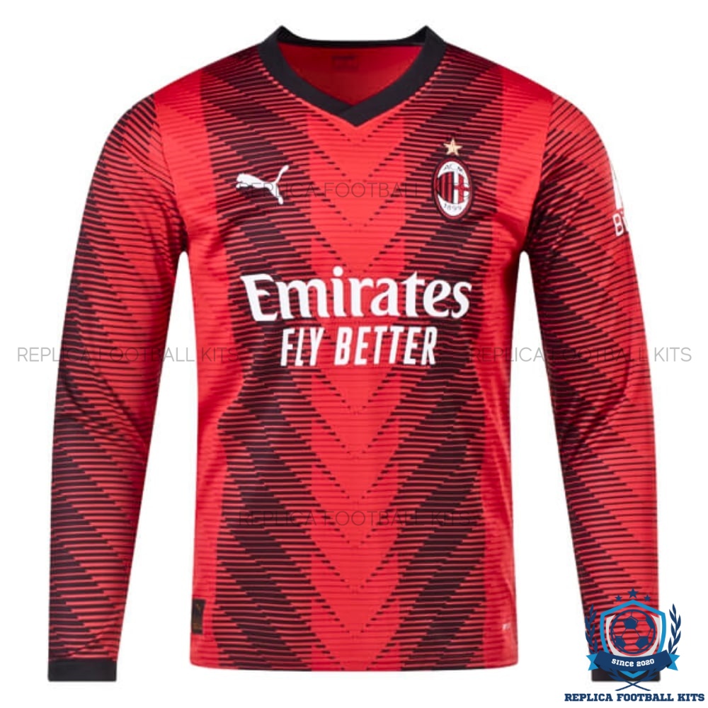 AC Milan Home Replica Football Shirt 23/24 Long Sleeve