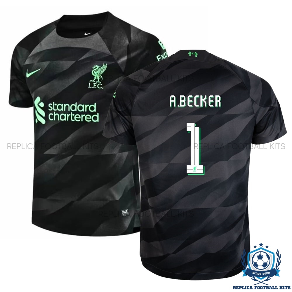 Liverpool Goalkeeper Black A.Becker 1 Men Replica Shirt 23/24