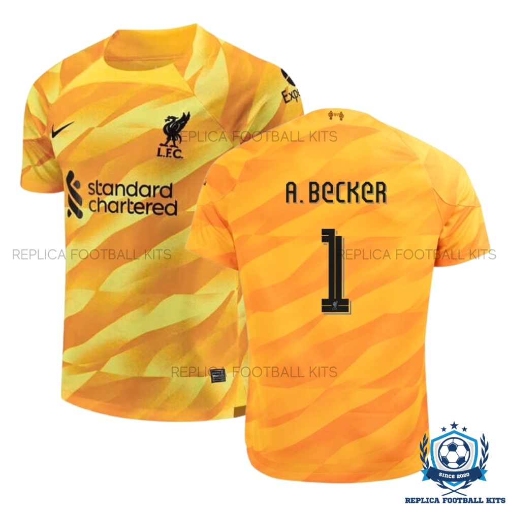 Liverpool Goalkeeper Yellow A.Becker 1 Men Replica Shirt 23/24