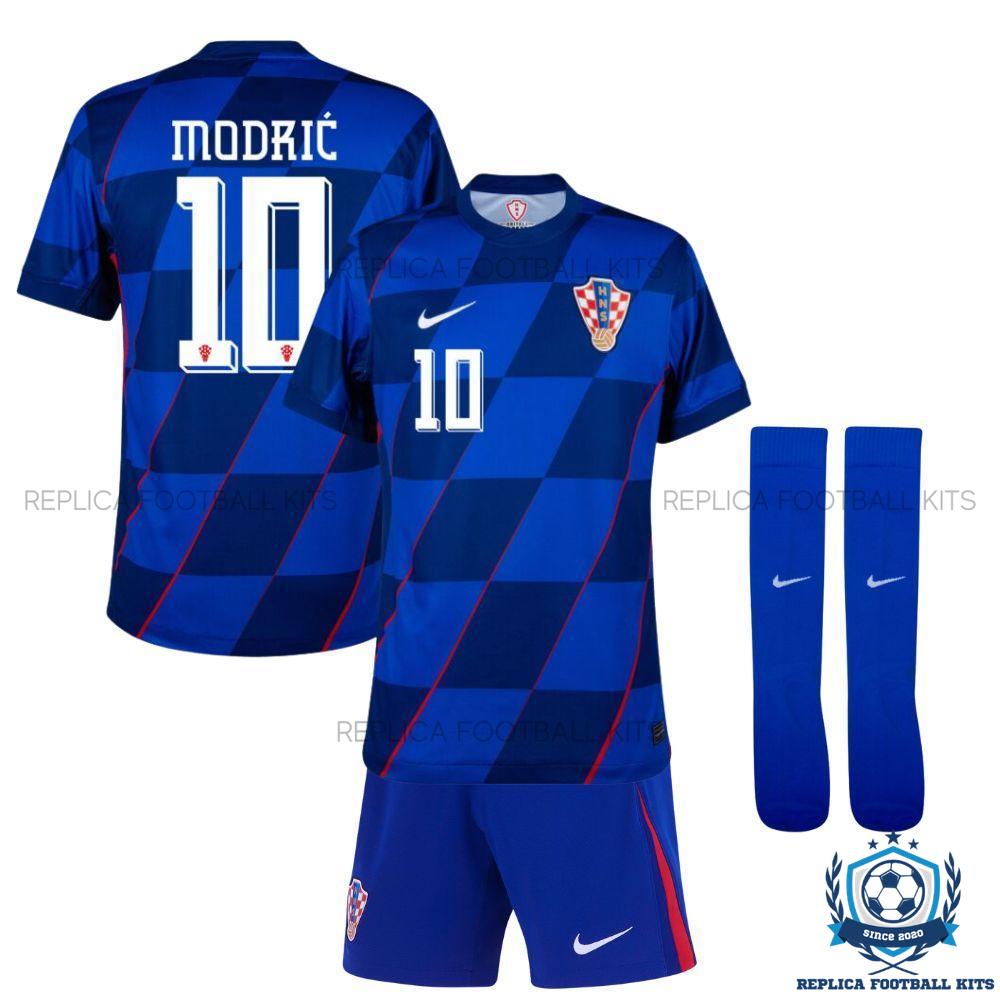 Croatia Away Kid Replica Kit 2024 MODRIĆ 10 - Front View