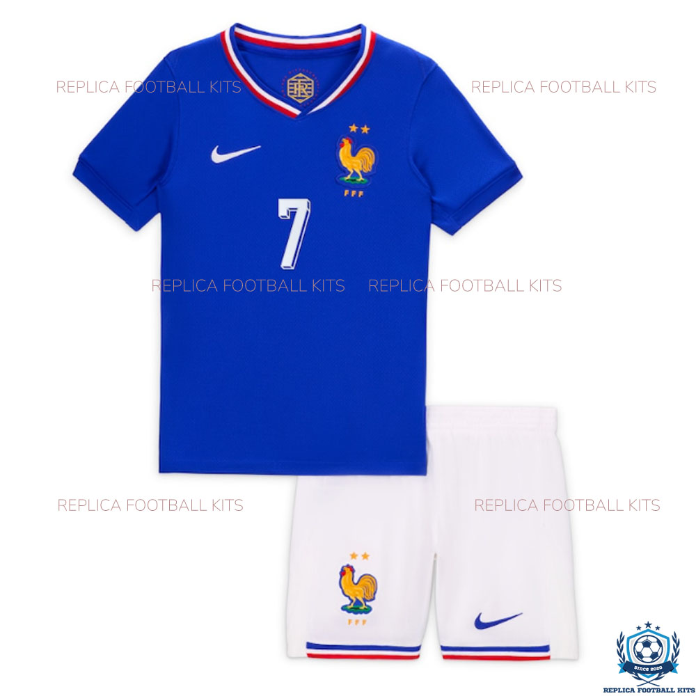 France Home Kid Replica Kits 2024 GRIEZMANN 7