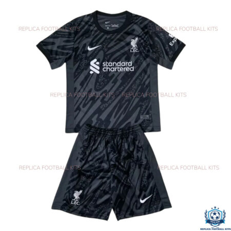 Liverpool Black Goalkeeper Kid Replica Kit 24/25