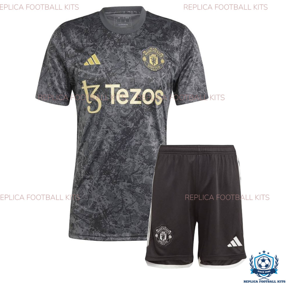 Man United Stone Roses Pre Match Kid Replica Kit