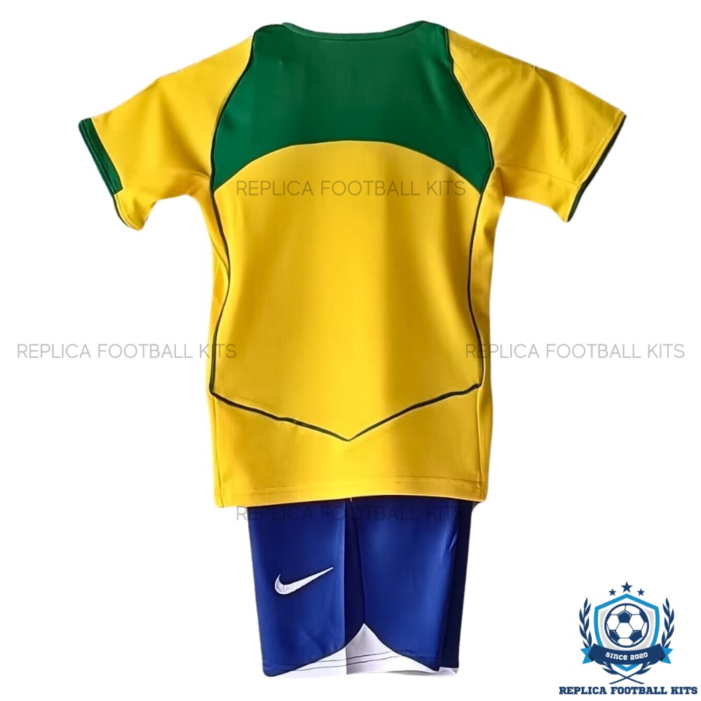 Retro Brazil Home Kids Replica Kit 2004