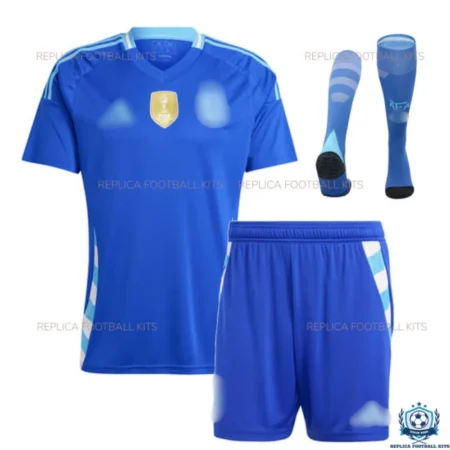 Argentina Away Kid Replica Football Kit 24/25 - Front View With Socks