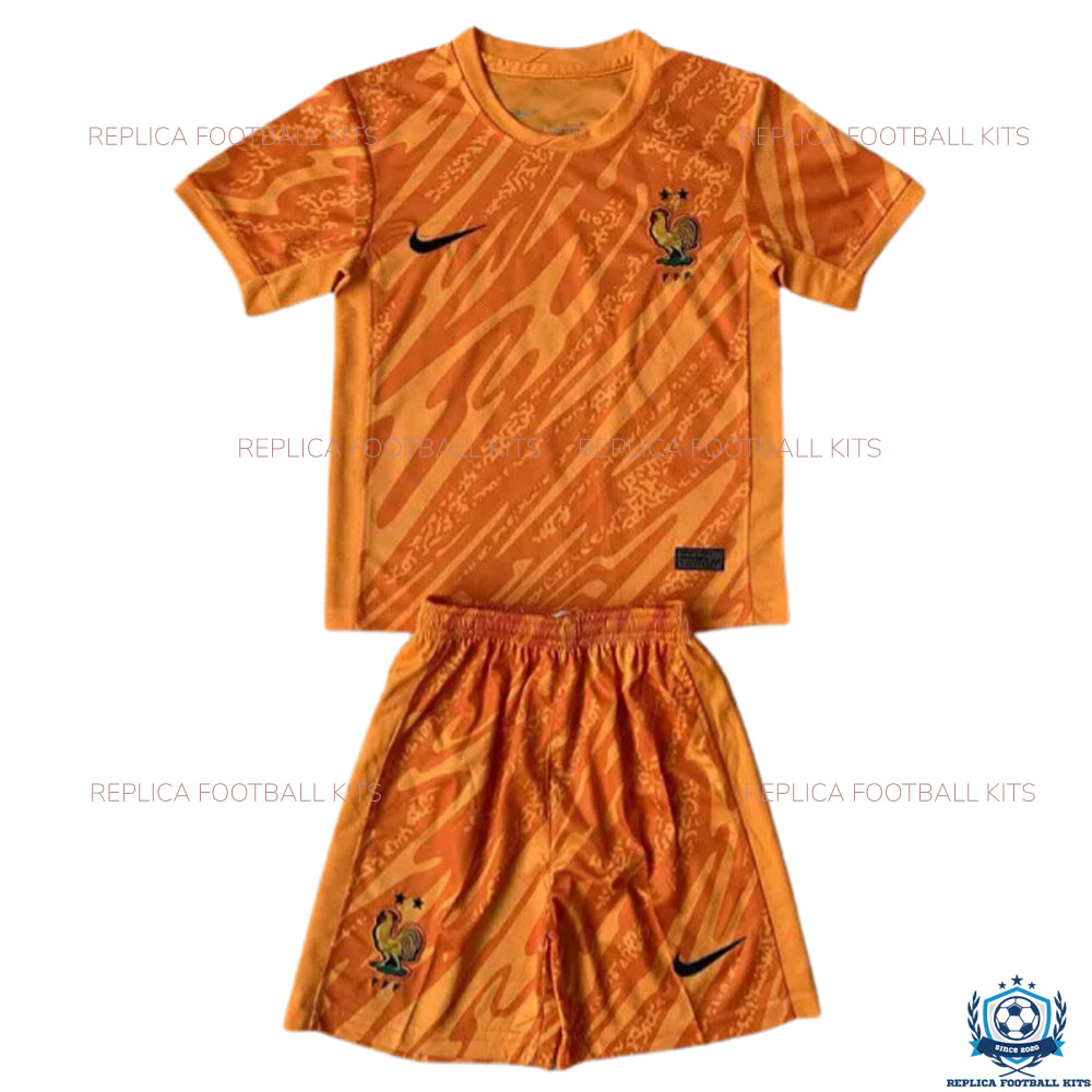 France Orange Goalkeeper Kid Replica Kits 2024